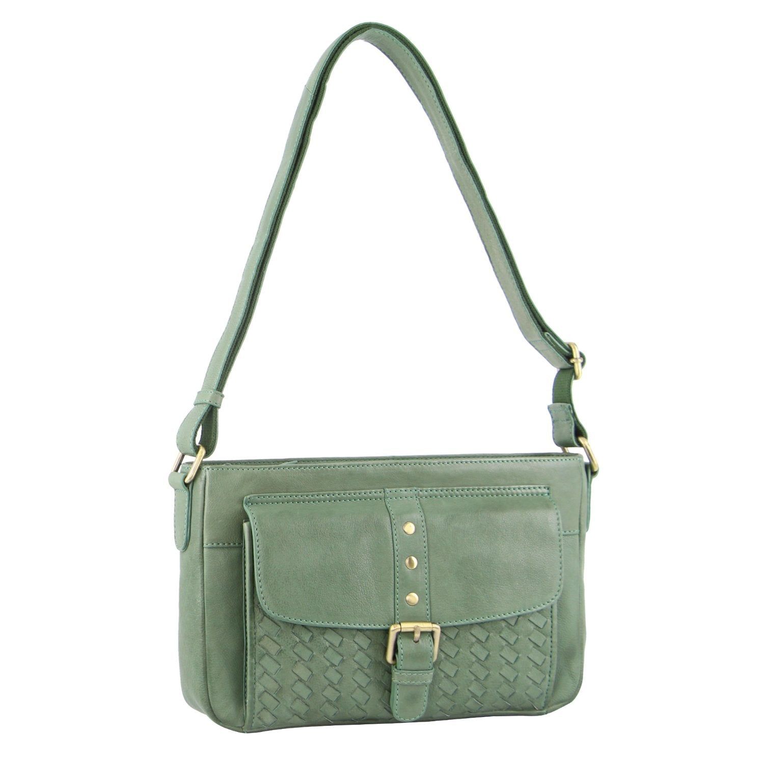 Pierre Cardin Woven Leather Crossbody Bag Crossbody Väska Dam Gröna | AWBLJZ075