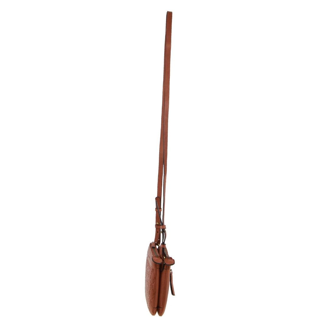 Pierre Cardin leather Pleated-Design Cross-Body Bag Crossbody Väska Dam Bruna | GVMNIP263