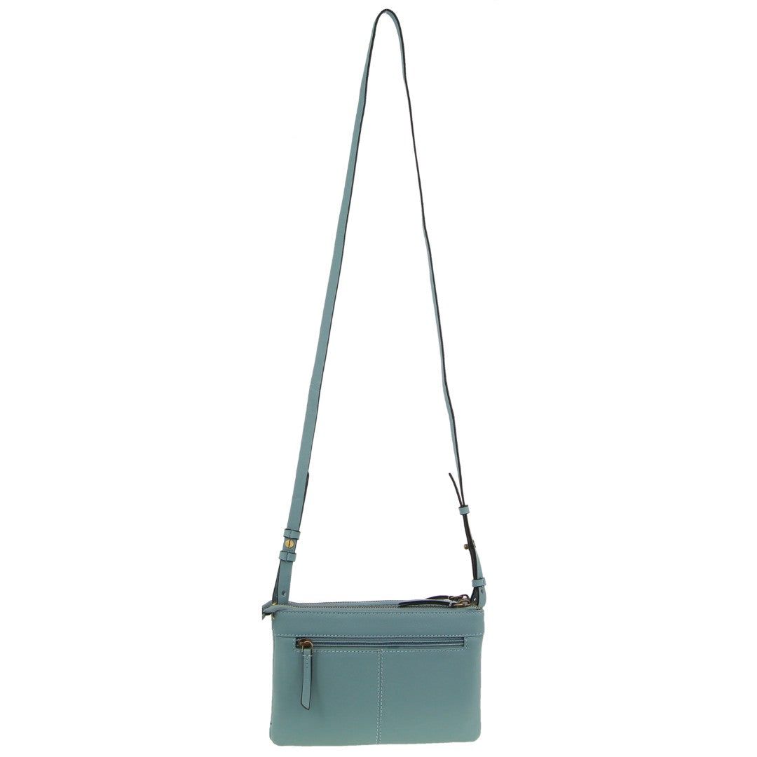 Pierre Cardin leather Pleated-Design Cross-Body Bag Crossbody Väska Dam Blå | JWOYKX241