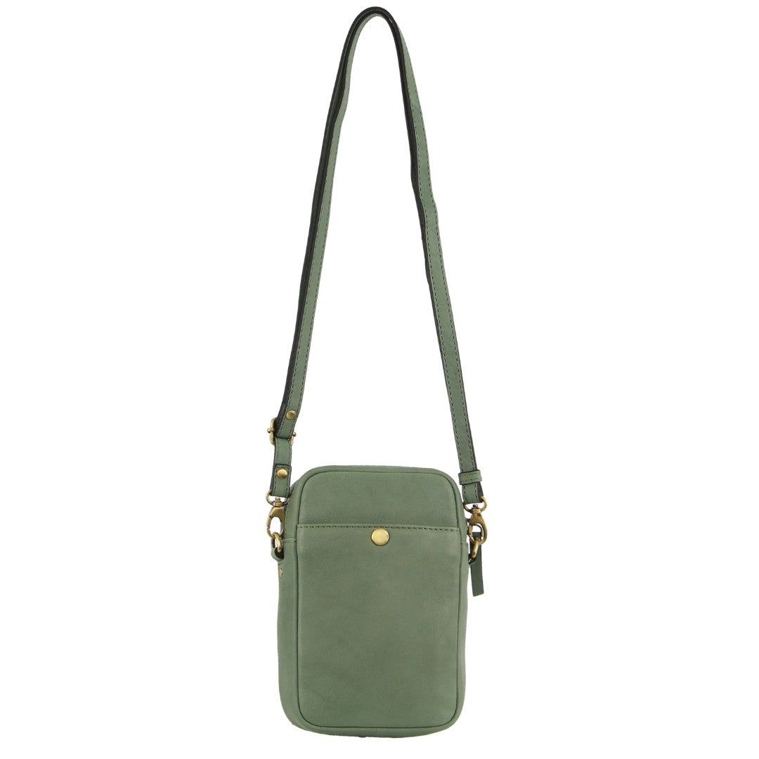 Pierre Cardin leather Textured Design Phone Bag Clutch Dam Olivgröna | CBDEWJ495