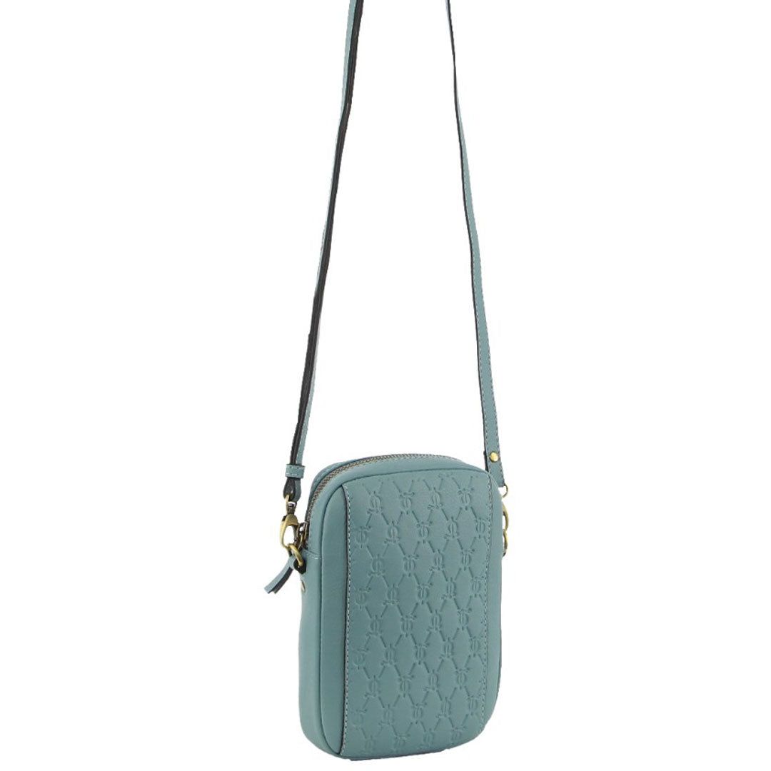 Pierre Cardin leather Textured Design Phone Bag Clutch Dam Blå | RCYWIE548